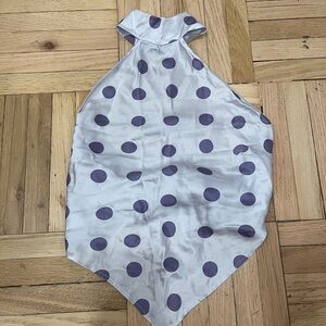 Victoria's Secret White and Purple Polka Dot Halter Top